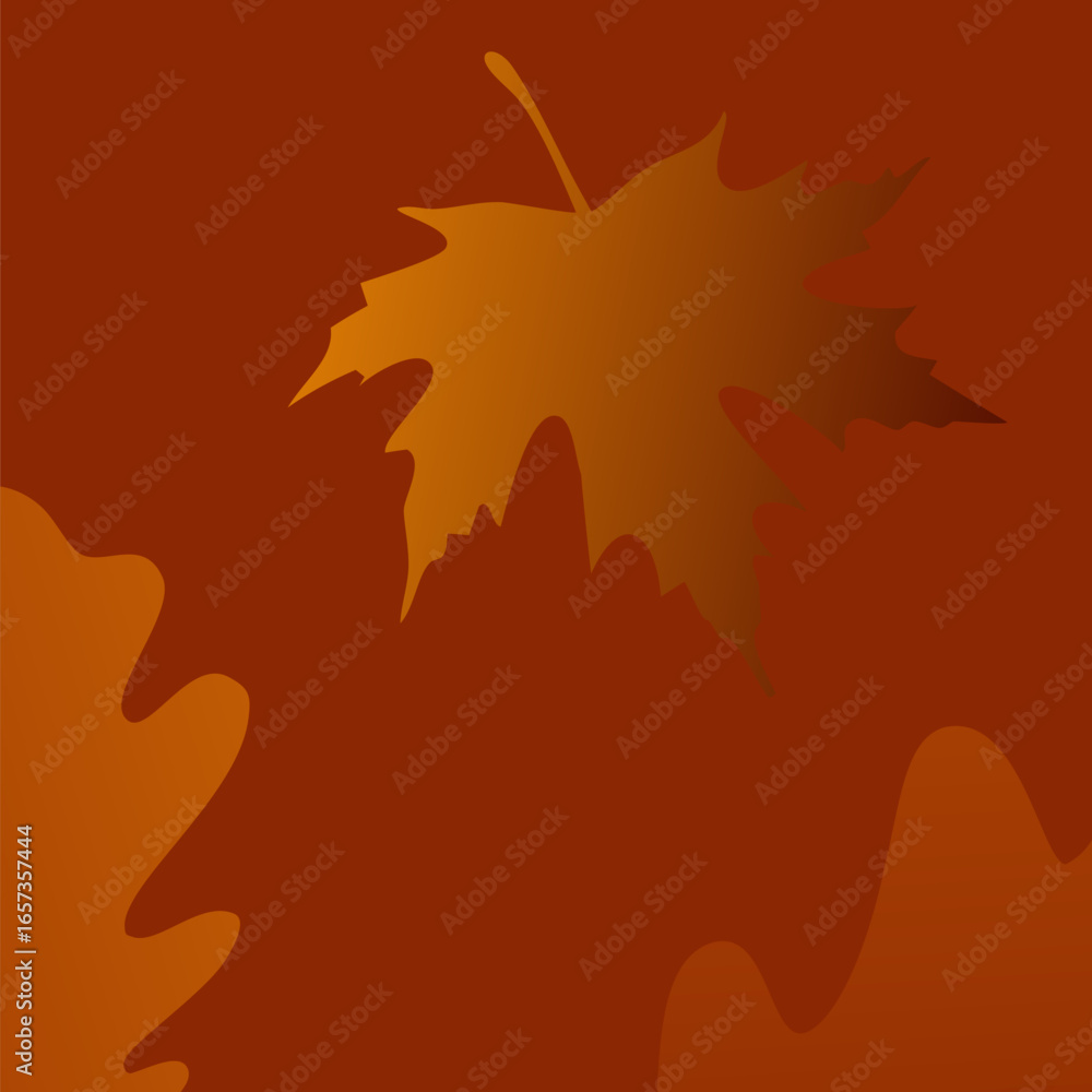Obraz premium Autumnal Leaf Vector Background Minimalist Design