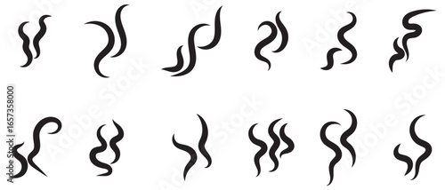 Smoke steam icon vector set. abstract Smoke steam icon on white background.