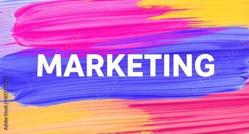 Marketing Text on Colorful Abstract Paint Background