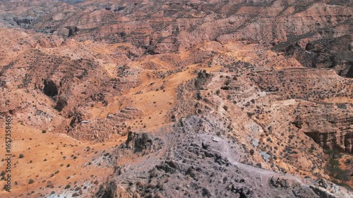 Panoramic view of the hills in the Gorafe desert, Granada, Spain