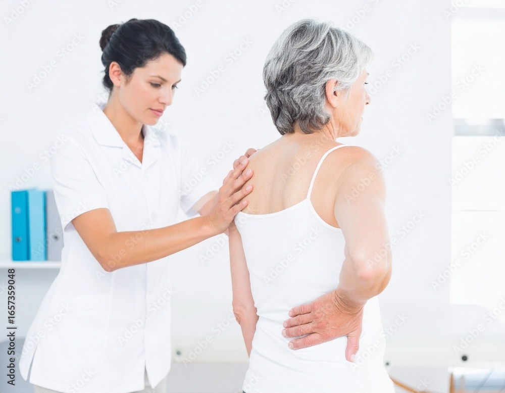 Obraz premium A person suffering from back pain, symbolizing musculoskeletal illness, healthcare treatment, and medical consultation for recovery.