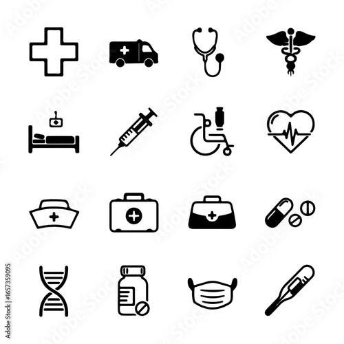 icon hospital vector design illustration solid mono color 