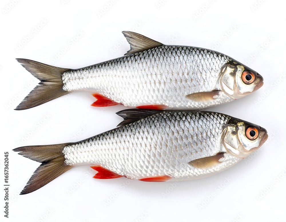 Obraz premium Two fish, top-down view