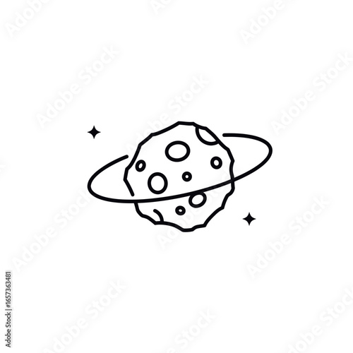 Saturn with ring vector