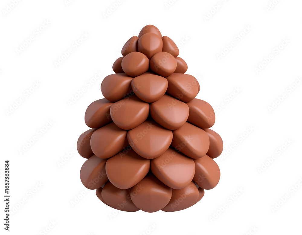 3D Render Brown Pine Cone Illustration 3D Render Brown Pine Cone Illustration