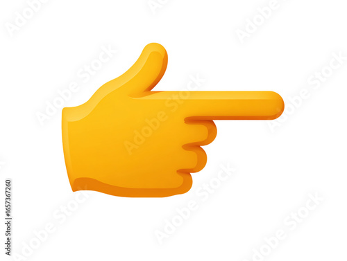 Cartoon Hand with Index Finger Pointing Right on Transparent Background, PNG