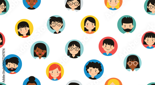 A diverse collection of cartoon character portraits representing global diversity and inclusivity in communication styles