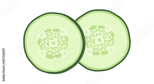 Fresh cucumber slices for healthy food preparation and hydration
