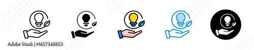 Energy Efficiency  Icon Set Multiple Style Collection