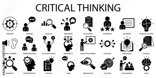 Set of critical thinking Icons or symbols Vector fully editable file.