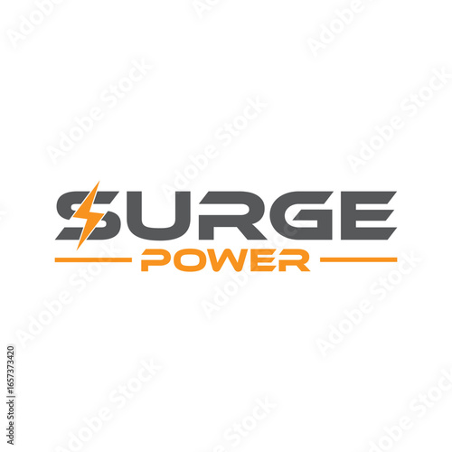 Dynamic Surge Power Logo: Bold, Modern, and Energetic Brand Identity Design for Technology or Energy Company.