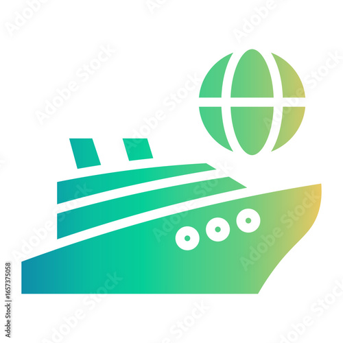 cruise ship Gradient icon