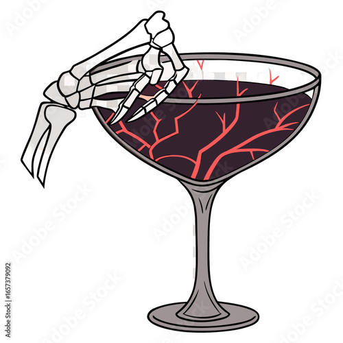 Midnight Curse Cocktail Vector Transparent PNG. Perfect for: horror poster branding, cursed bar menus, gothic product art, Halloween fantasy assets