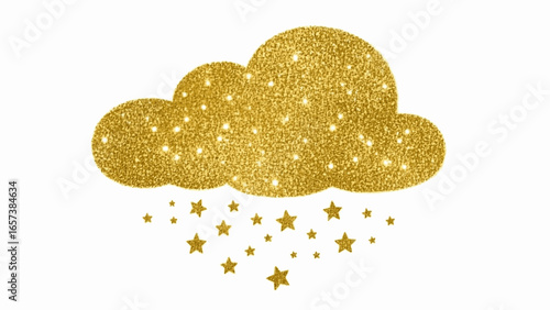 Gilded Luminescence Golden sparkling clouds isolated watercolor vector illustration svg
