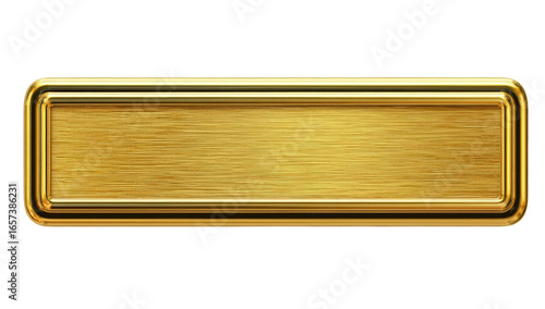 Gold rectangular plate, brushed metal texture, elegant design