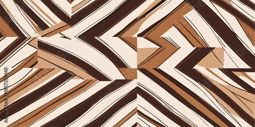 Vector geometric seamless wood pattern texture with a brown vintage decorative design
