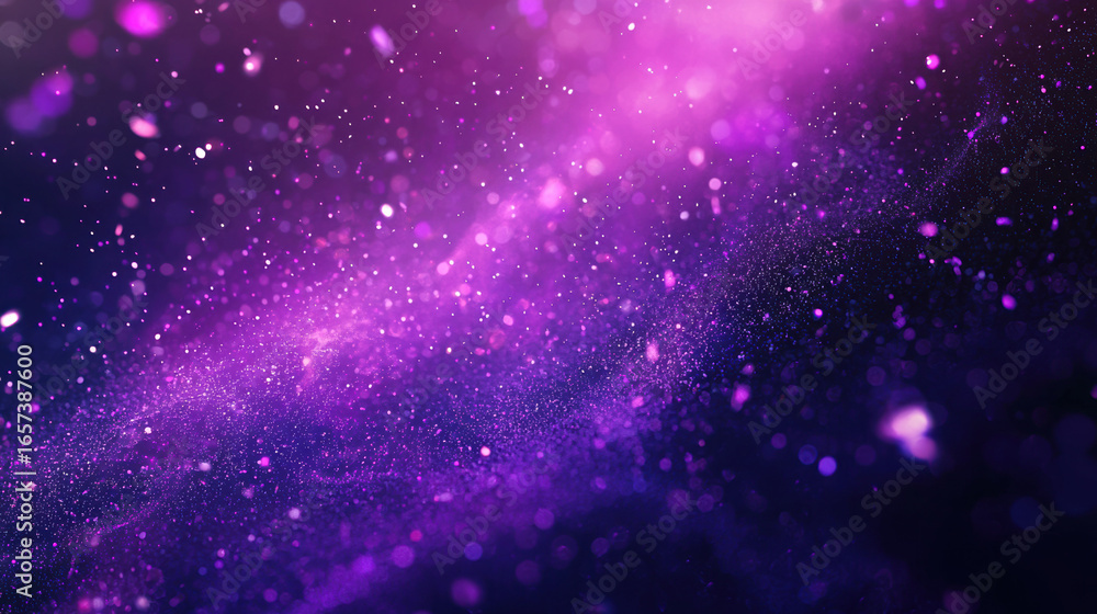 Obraz premium A purple background with particles or elements randomly drifting in space. 
