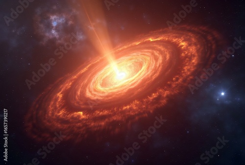 Explosion in Deep Space with Glowing Nebula and Stars