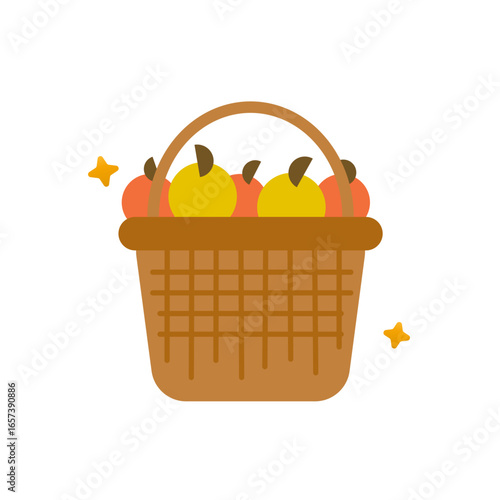 Fruit Basket Illustration Flat Design