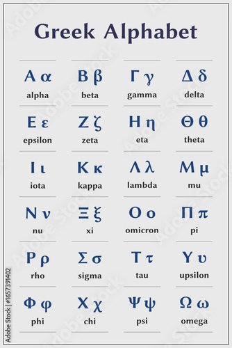 Greek alphabet letters. Education. Science. School. Vector illustration.