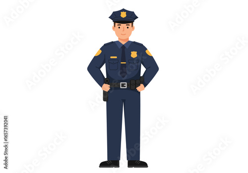 Police Officer Illustration A Detailed Vector Graphic of a Law Enforcement Professional