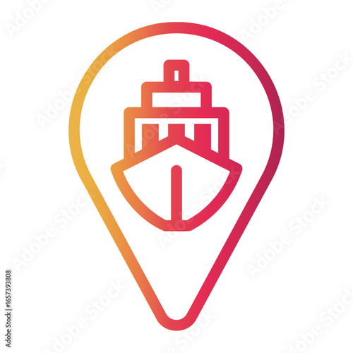 dock Line Gradient Icon