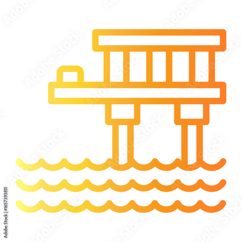 dock Line Gradient Icon