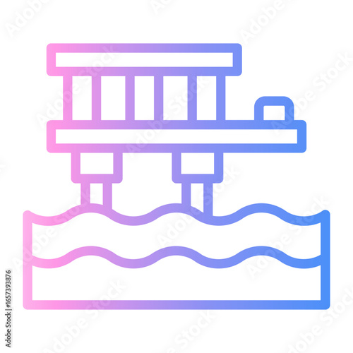 dock Line Gradient Icon