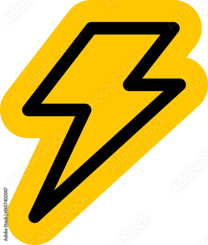 Yellow Flash or Lightning Bolt Icon