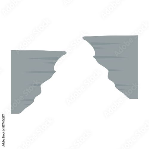 Cartoon steep cliff vector illustration
