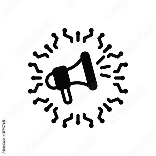 Black solid icon for pr strategy