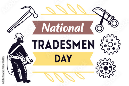 NATIONAL TRADESMEN DAY vector illustration