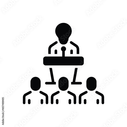 Black solid icon for thought leadership