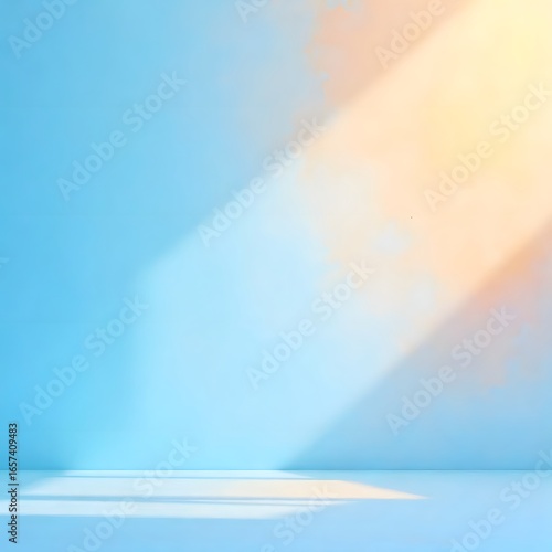 Abstract Blue and Yellow Watercolor Painting Background for Art and Design
