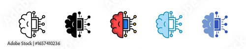 Machine Learning  Icon Set Multiple Style Collection