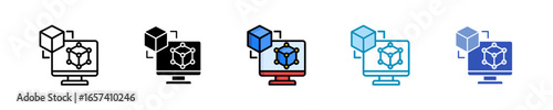 Digital Twin  Icon Set Multiple Style Collection