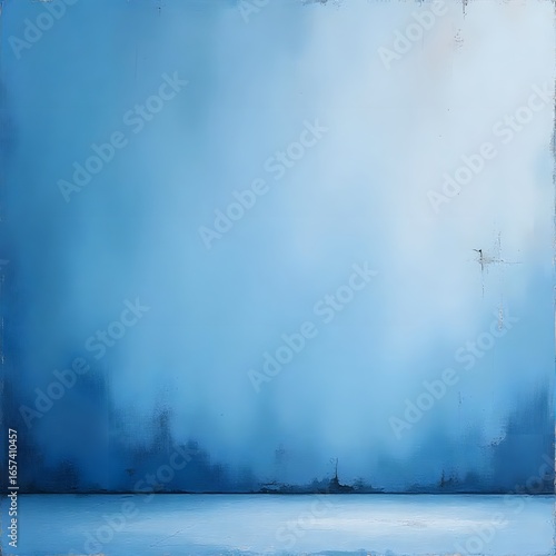 Abstract Blue Textured Background with Gradient Brush Strokes and Canvas Texture