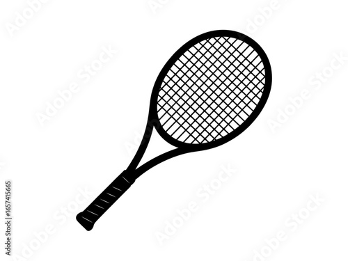 Tennis Racket Isolated on White Background Sports Equipment Illustration for Fitness and Athletic Lifestyle Concepts and Recreational Activities Equipment and Competition
