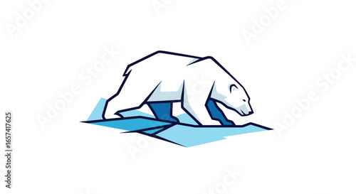 powerful polar bear logo design strong minimalist arctic animal icon for branding perfect for environmental adventure or cold climate businesses