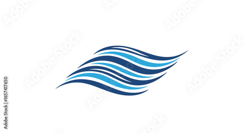 dynamic blue wave logo design perfect for water travel and technology businesses seeking a modern and elegant brand identity