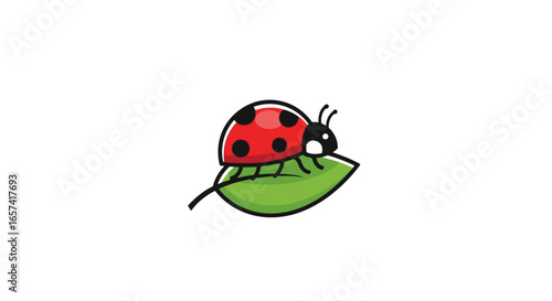 charming ladybug on leaf logo perfect for ecofriendly businesses childrens products and natureinspired brands seeking a cute and memorable visual identity