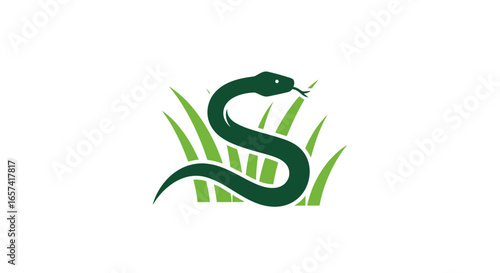 serpentine logo design elegant snake in grass for ecofriendly naturebased businesses seeking a unique brand identity