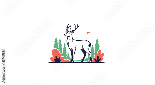 majestic deer logo natureinspired design for ecofriendly businesses outdoors brands and hunting clubs seeking a strong visual identity