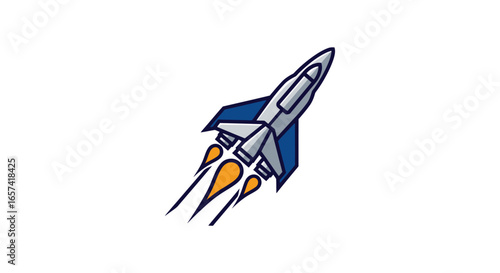 rocket launch startup logo illustrating rapid growth innovation and technological advancement for your business