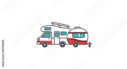 rv and campervan icon perfect for travel agencies adventure blogs and recreational vehicle businesses seeking a clean modern logo design