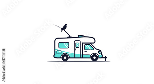 modern minimalist rv campervan logo design perfect for travel adventure and freedomseeking businesses