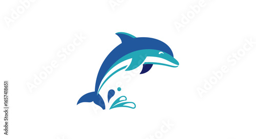 playful dolphin logo perfect for aquatic businesses marine conservation or childrens organizations seeking a friendly and approachable brand identity