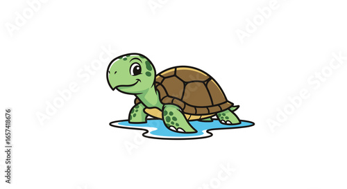 adorable cartoon turtle logo perfect for childrens products ecofriendly brands and aquatic businesses seeking a friendly approachable image