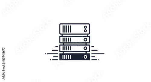 highspeed data server icon illustrating fast reliable data transfer and processing for technology websites presentations and applications