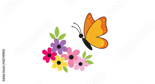 delightful butterfly and flowers logo perfect for nature beauty and childcare businesses seeking a charming and approachable brand identity